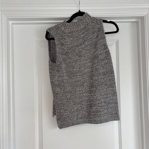Gray Sleeveless Knit Sweater